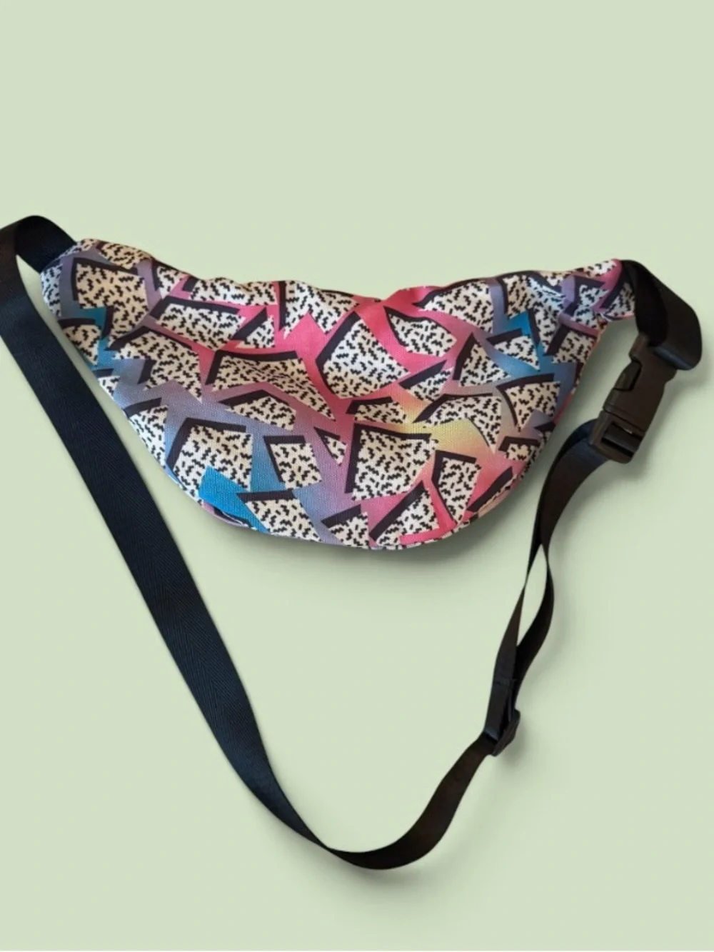 Retro 80’s Style Geometric Print Fanny Pack